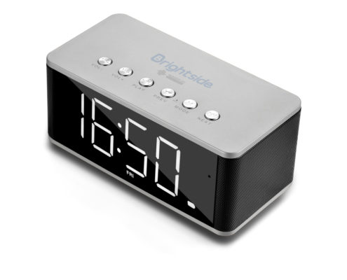 Bluetooth-clock-speaker-gray